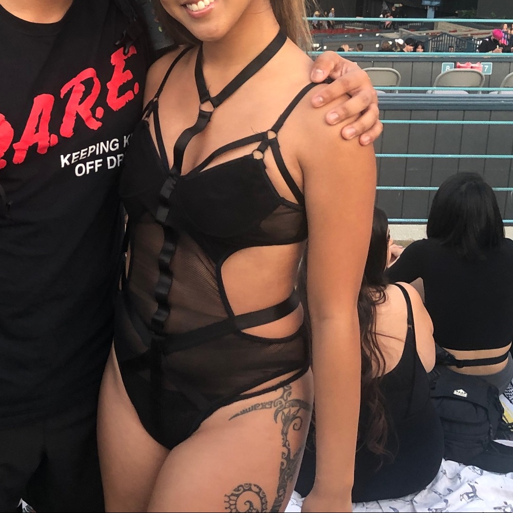 Black Mesh Bodysuit